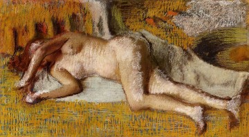  nude Painting - After the Bath 3 nude balletdancer Edgar Degas